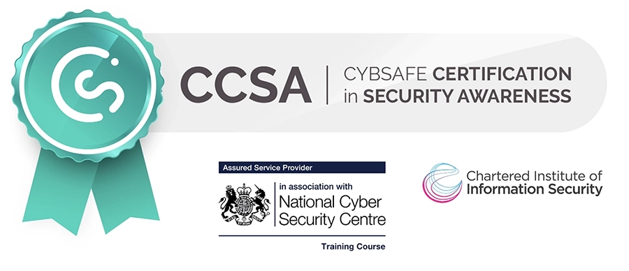 CybSafe certification in security awareness (CCSA) badge